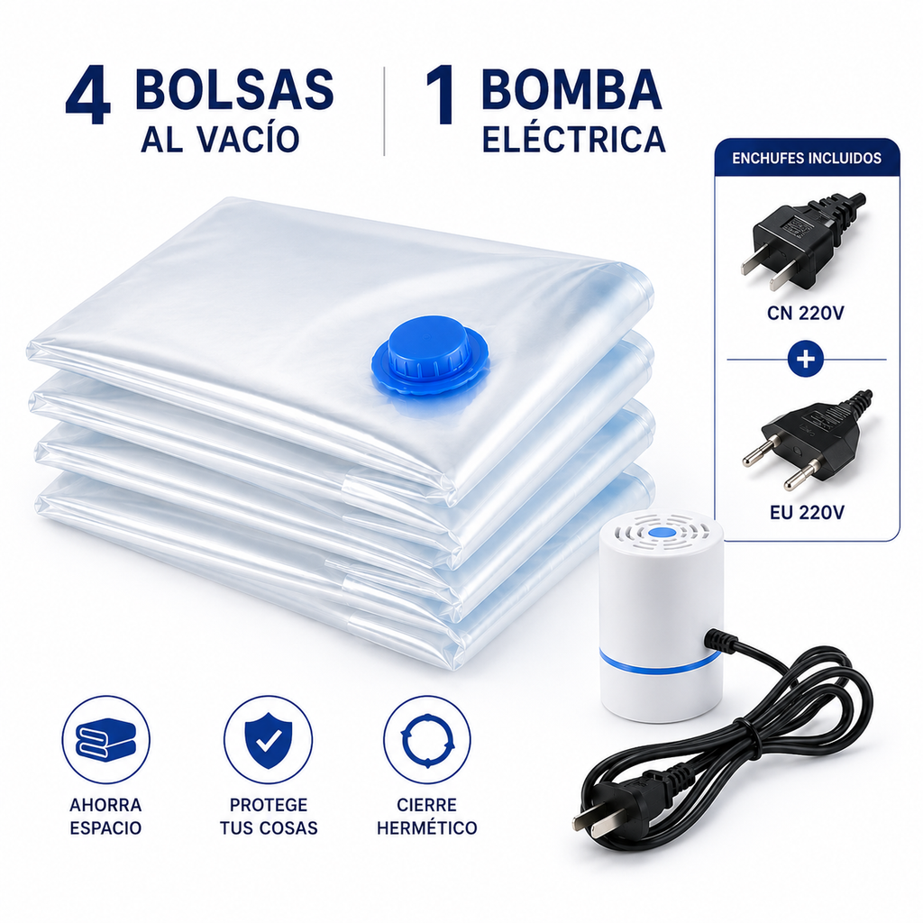 Set de 4 piezas con válvula