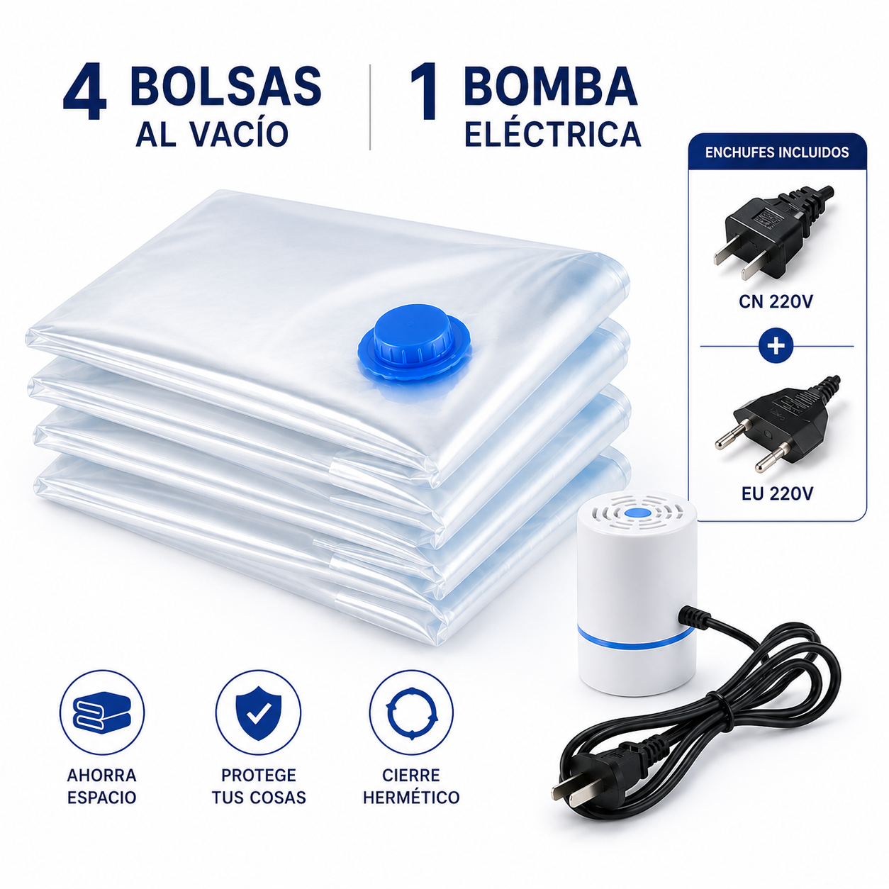 Set de 4 piezas con válvula
