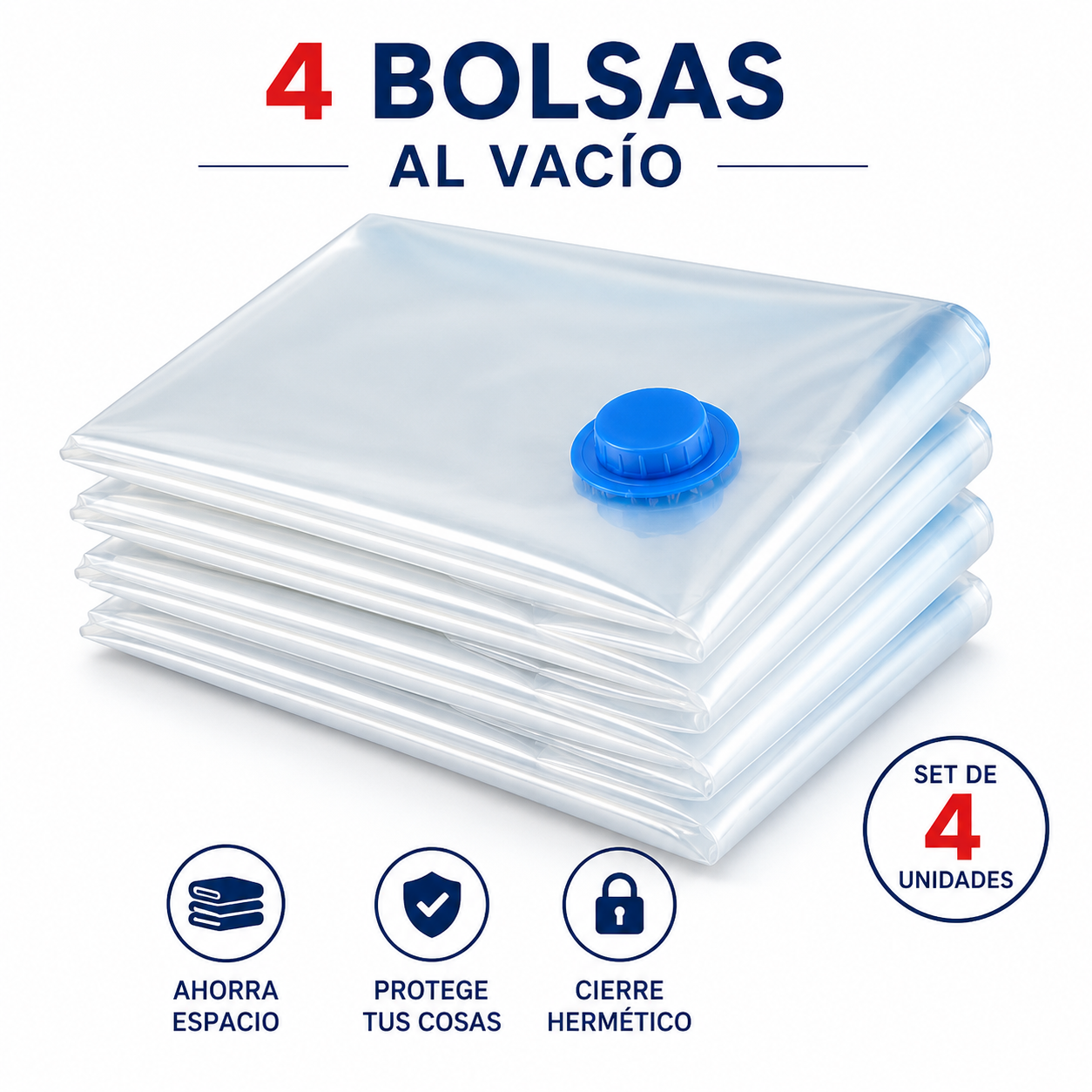Set de 4 piezas con válvula