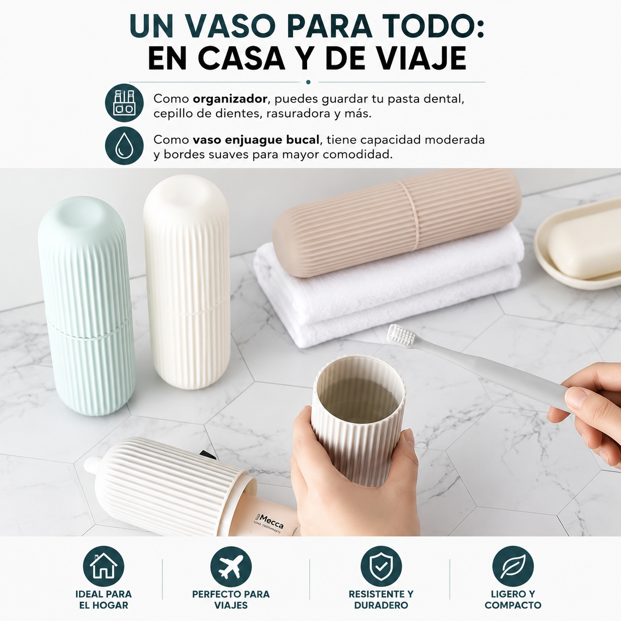 Estuche Protector Portátil para Pasta de Dientes y Cepillo