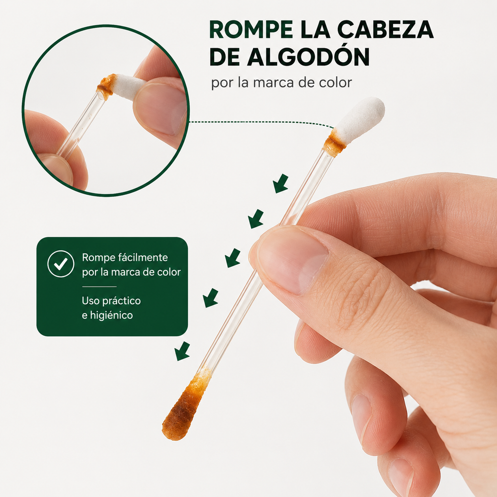 50 Hisopos de Algodón con Alcohol y Yodo para Desinfectar Heridas