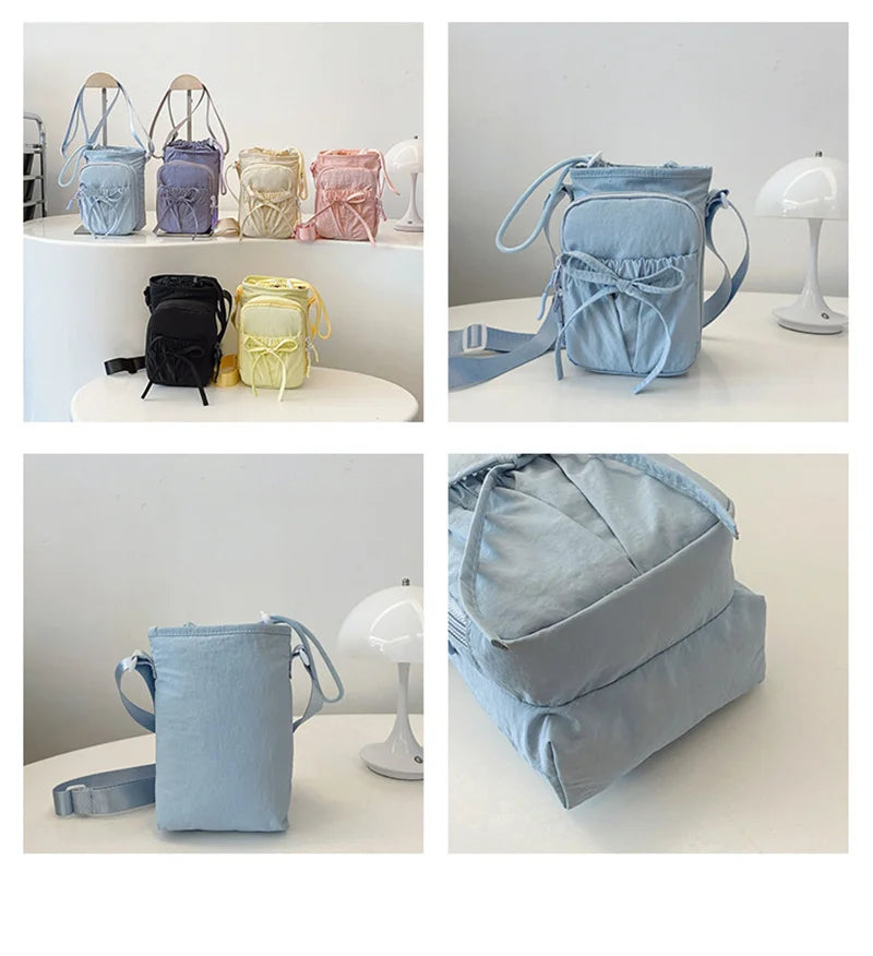 Nueva Bolsa Ligera para Teléfono Móvil, para Mujer, Deportiva, para Ciclismo, con Porta Botella de Agua, para Viajes, Diseño con Nudos