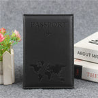 Funda de pasaporte de cuero PU para hombres y mujeres.