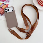 Funda de silicona mate con cordón y correa para collar cruzado para iPhone 17 16 15 14 Pro Max 11 12 13 XR X XS 8 Plus