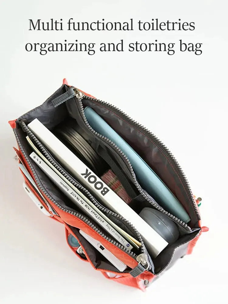 Bolsa de Maquillaje Multifuncional de Gran Capacidad | Doble Cremallera y Múltiples Bolsillos