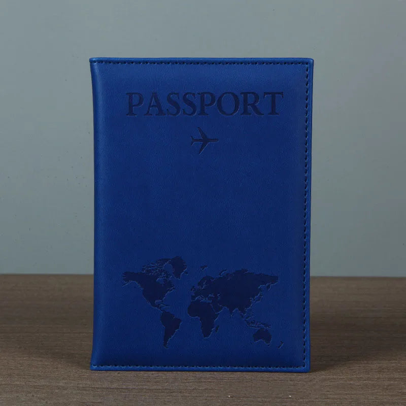 Funda de pasaporte de cuero PU para hombres y mujeres.