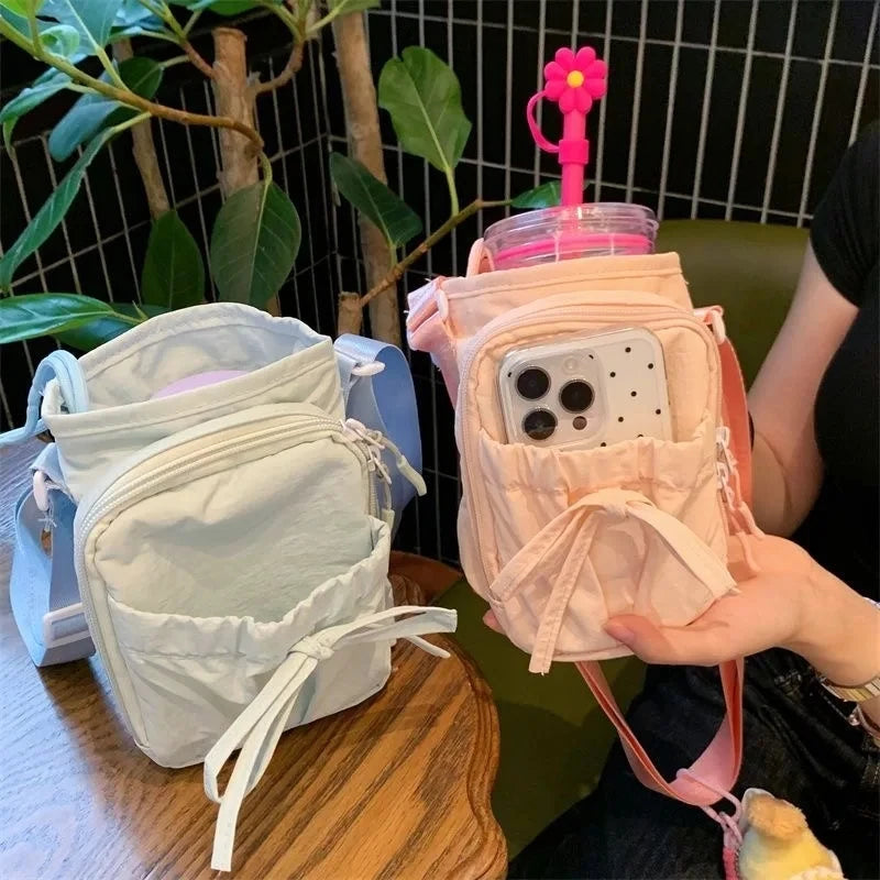 Nueva Bolsa Ligera para Teléfono Móvil, para Mujer, Deportiva, para Ciclismo, con Porta Botella de Agua, para Viajes, Diseño con Nudos