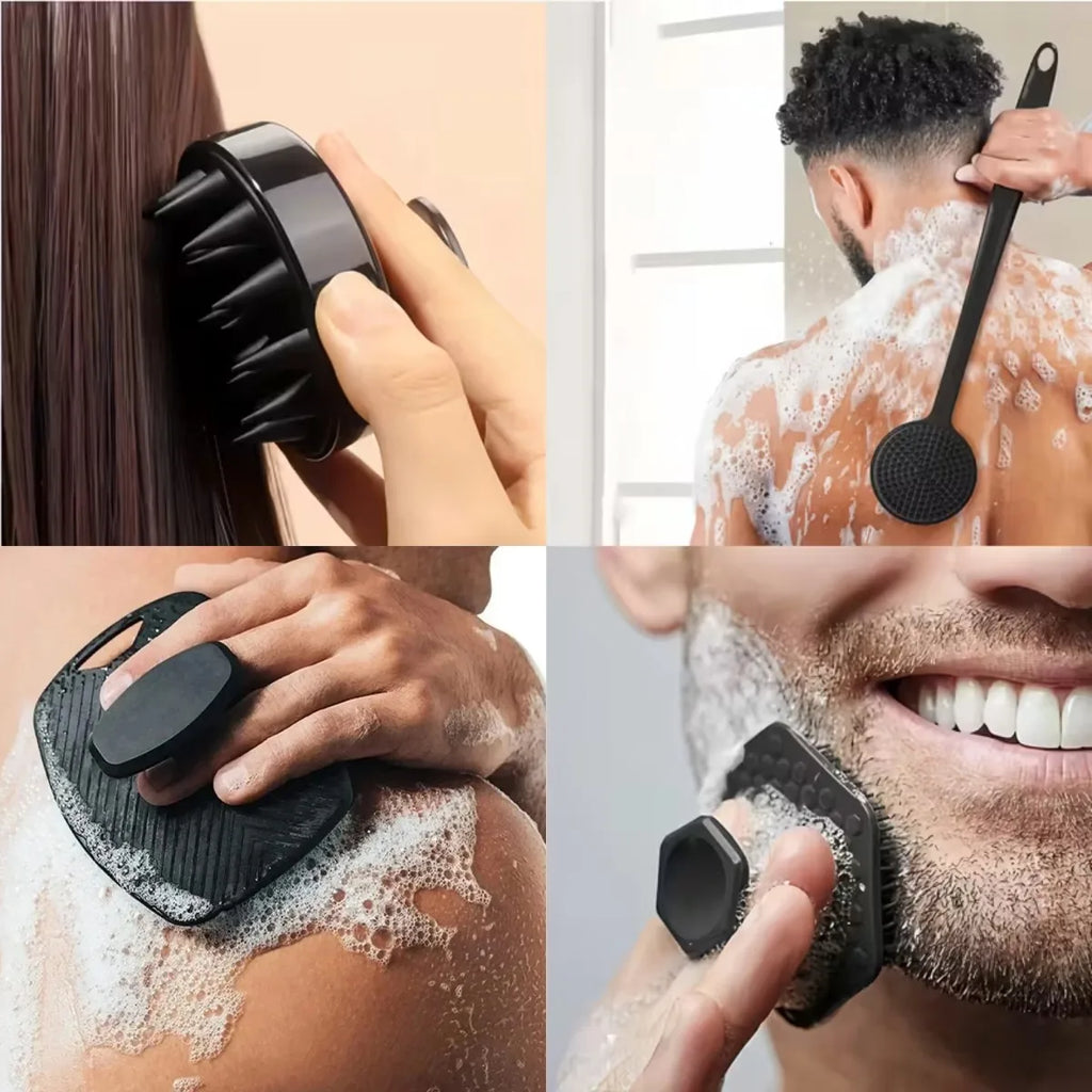 Juego de 4 Cepillos Exfoliantes de Silicona para el Cuerpo