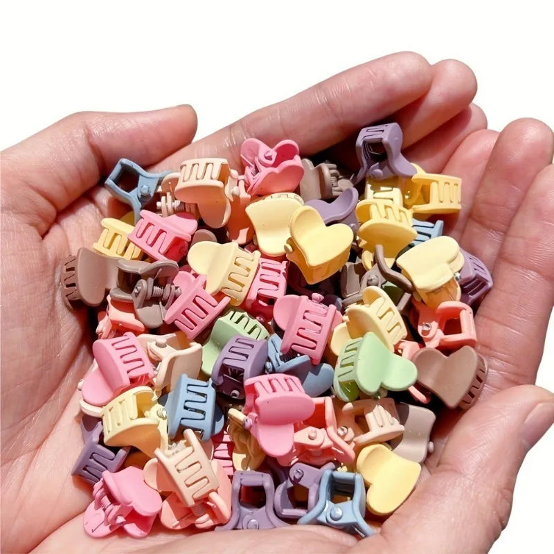 20/30/50 juegos de mini pinzas para el cabello, lindos accesorios para el cabello de plástico en forma de flor, trenzas de color puro, adecuados para adolescentes, lindos g