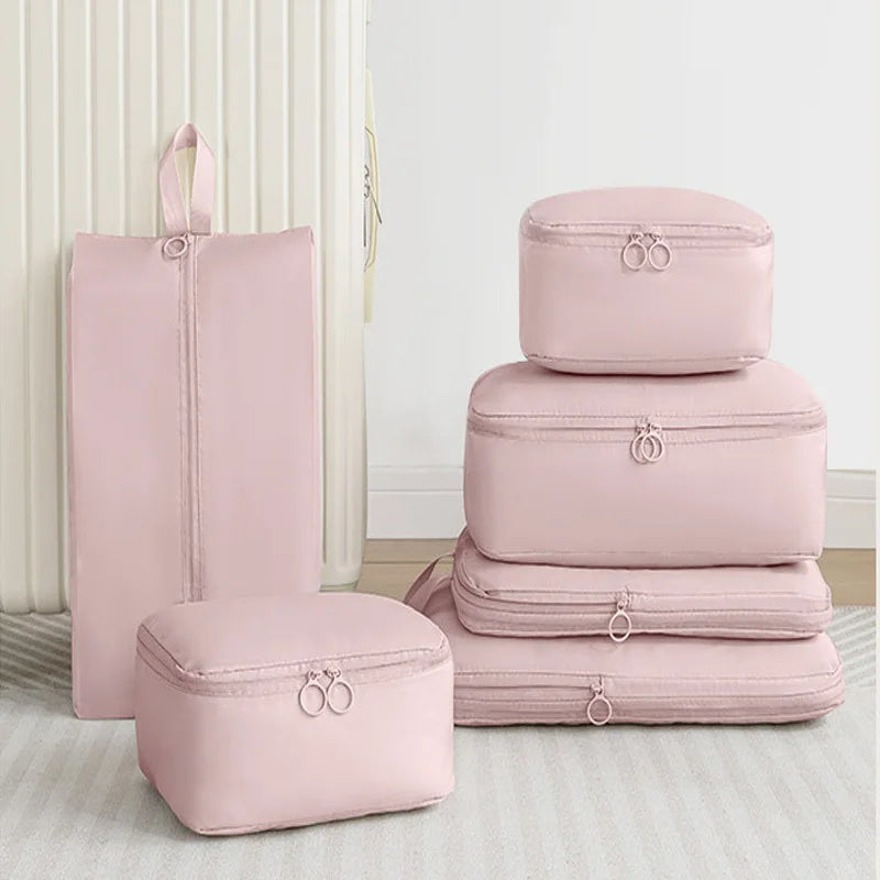 Set de 6 Organizadores de Viaje Compresibles e Impermeables para Maleta
