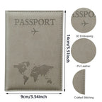 Funda de pasaporte de cuero PU para hombres y mujeres.