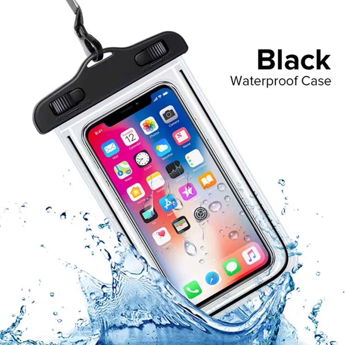 Funda Impermeable Transparente para Teléfono Móvil, con Correa para el Cuello, Táctil, para Playa, Natación y Actividades al Aire Libre