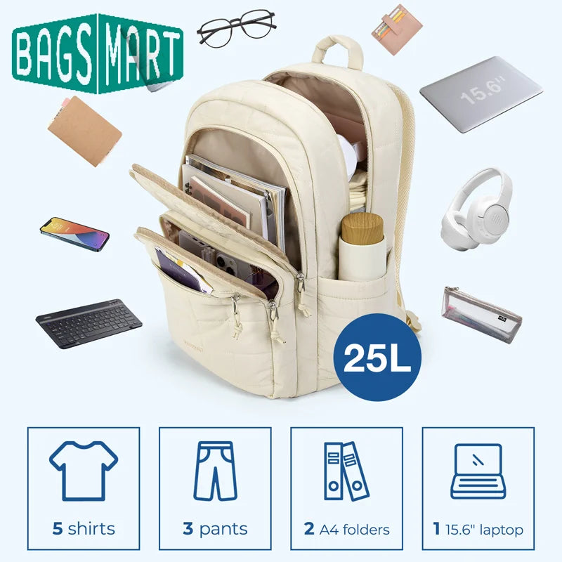BAGSMART-mochilas informales para ordenador portátil para mujer