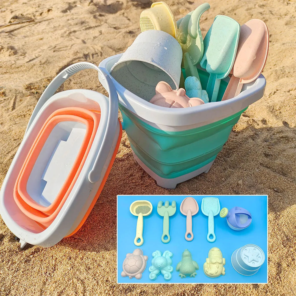 Set de Juguetes para Playa con Cubeta Plegable |