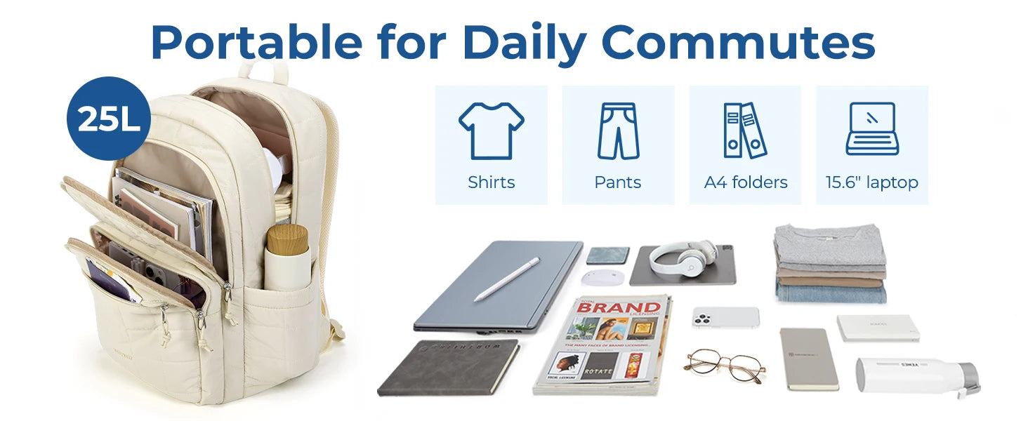 BAGSMART-mochilas informales para ordenador portátil para mujer