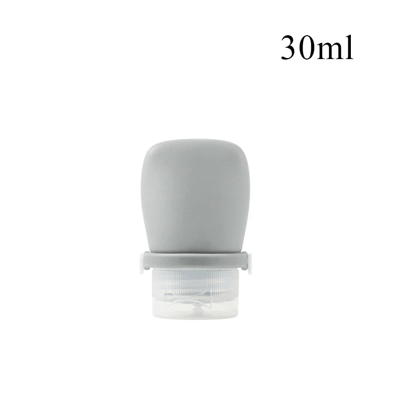 Botella de viaje de silicona portátil, almacenamiento de cosméticos