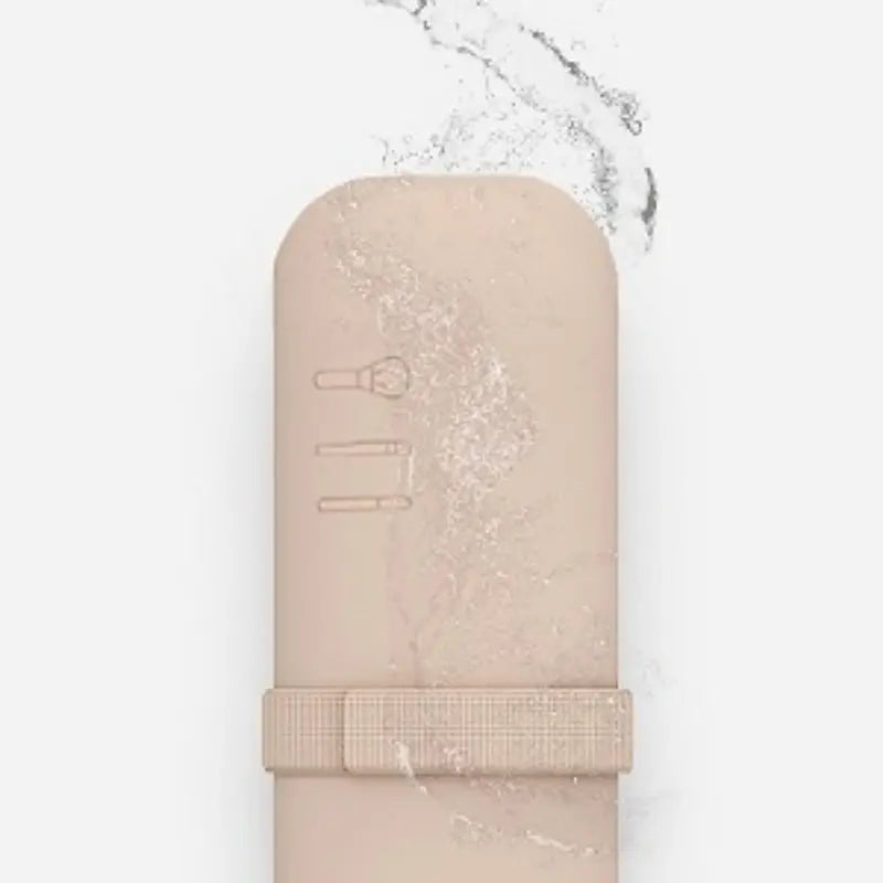 Soporte para brochas de maquillaje de viaje, bolsa para brochas cosméticas de silicona, estuche para esponja de maquillaje, herramientas de maquillaje portátiles impermeables para mujeres y niñas