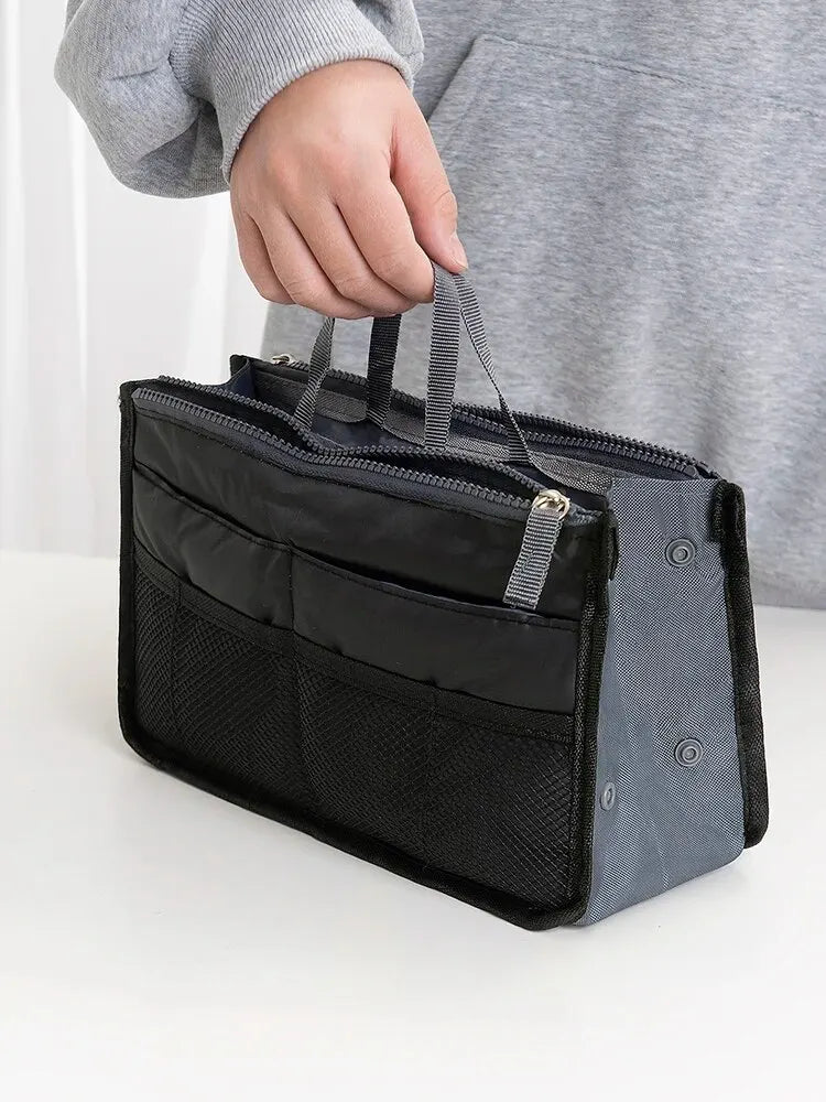 Bolsa de Maquillaje Multifuncional de Gran Capacidad | Doble Cremallera y Múltiples Bolsillos