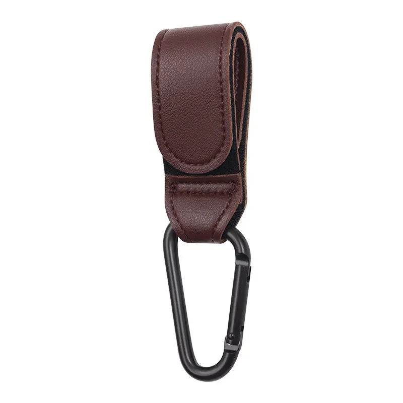 1/2 Uds. Bolsa de cuero PU para bebé, gancho para cochecito