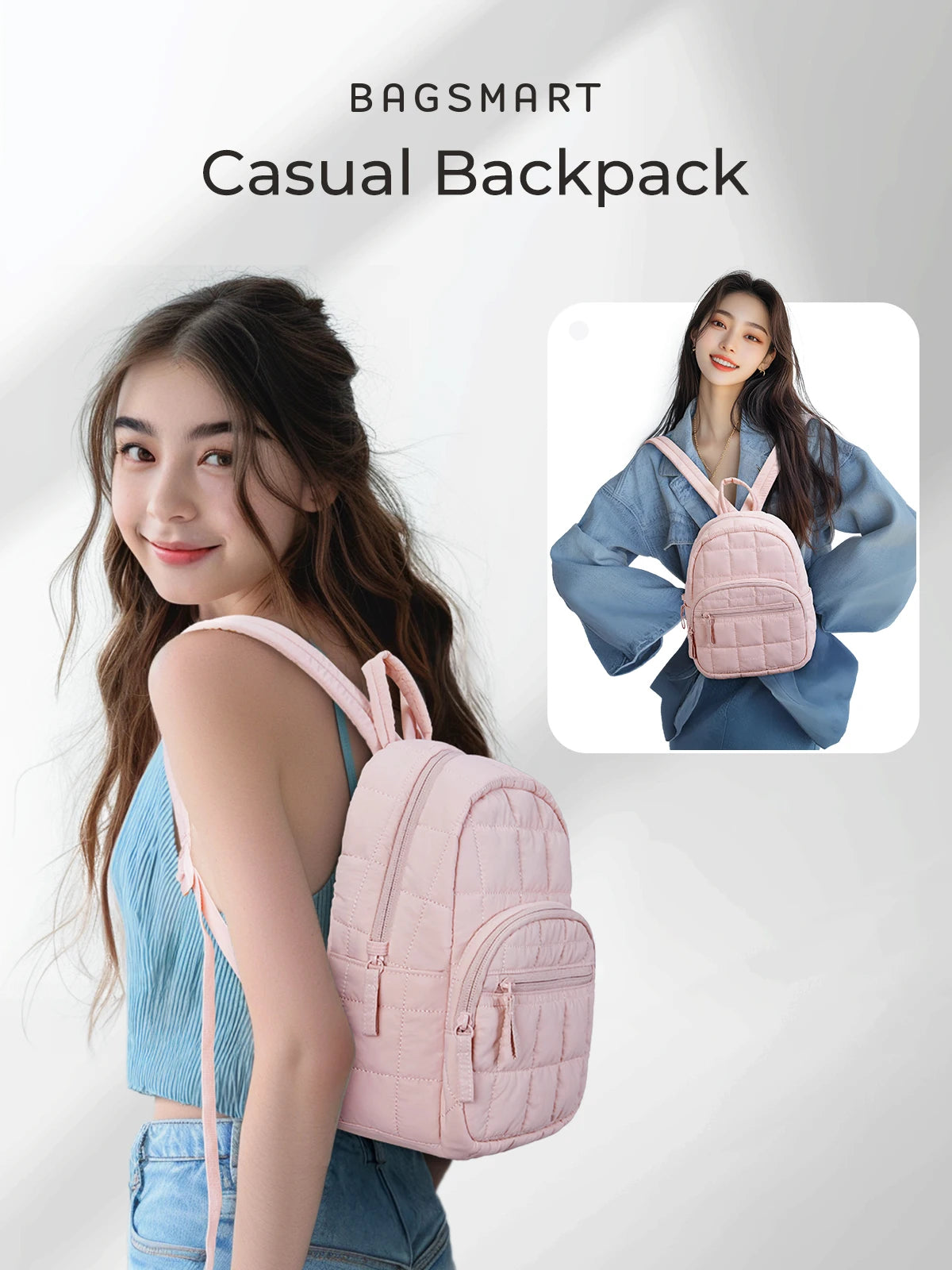 BAGSMART-mochilas informales para ordenador portátil para mujer