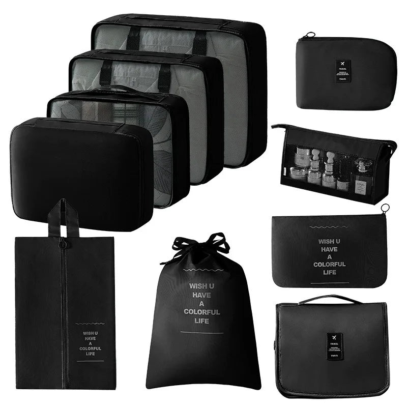 Conjunto de viaje, bolsas de almacenamiento, cubos de embalaje, dormitorios para estudiantes, bolsas de clasificación de ropa, artículos de tocador digitales, bolsa organizadora de zapatos