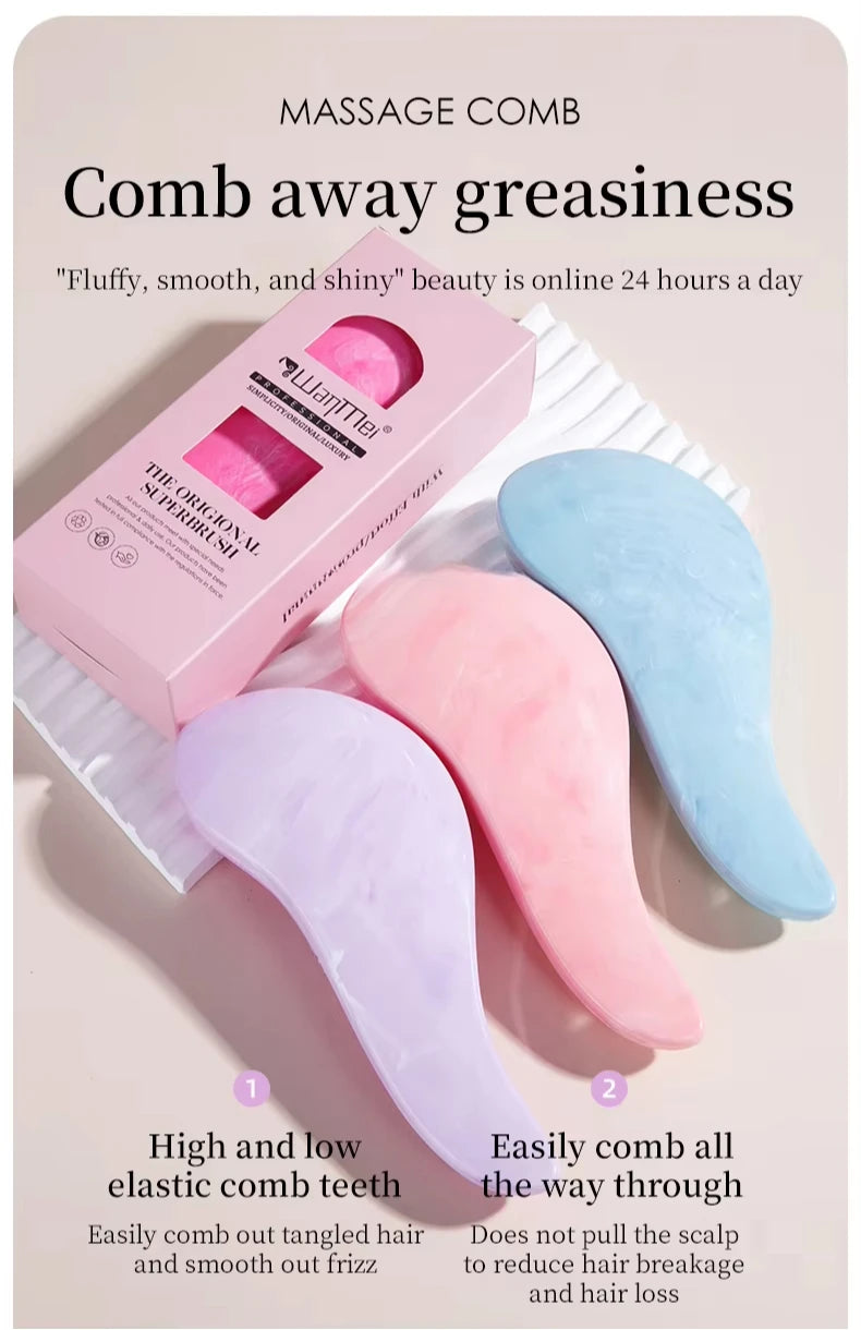 1 Uds. Cepillo para desenredar el cabello, peine suave para masaje del cuero