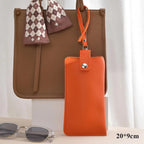 Bolsa de gafas de cuero PU con patrón de lichi suave, estuche Retro para gafas de sol, estuche portátil con marco para miopía, almacenamiento Simple para gafas