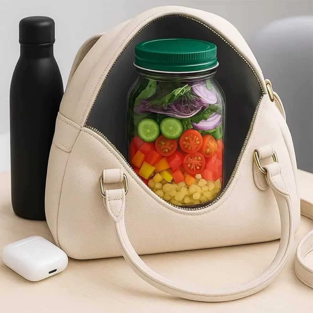 Contenedor para Ensaladas con Compartimento para Aderezo