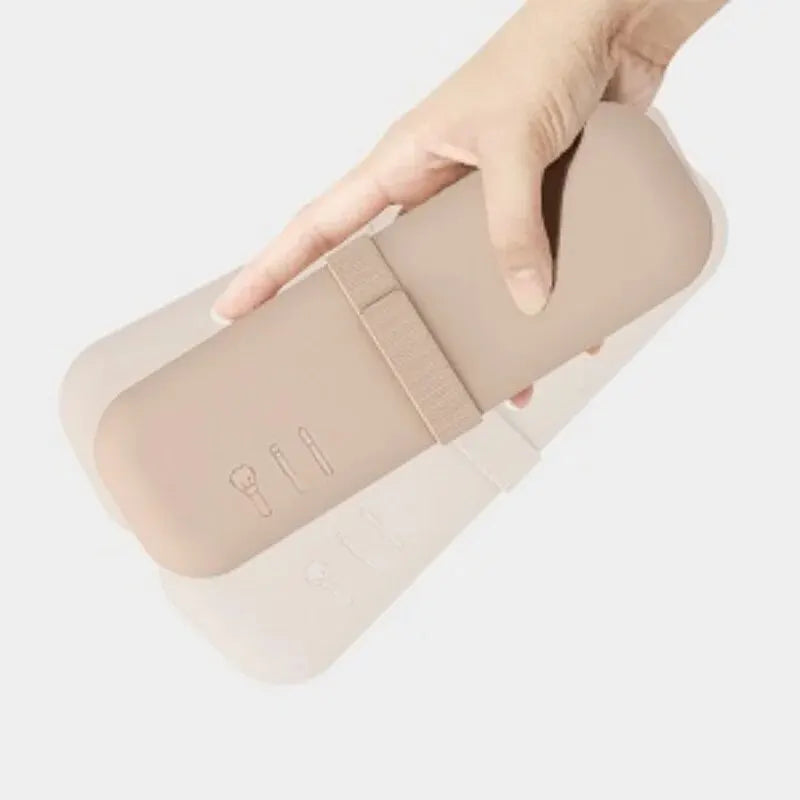 Soporte para brochas de maquillaje de viaje, bolsa para brochas cosméticas de silicona, estuche para esponja de maquillaje, herramientas de maquillaje portátiles impermeables para mujeres y niñas