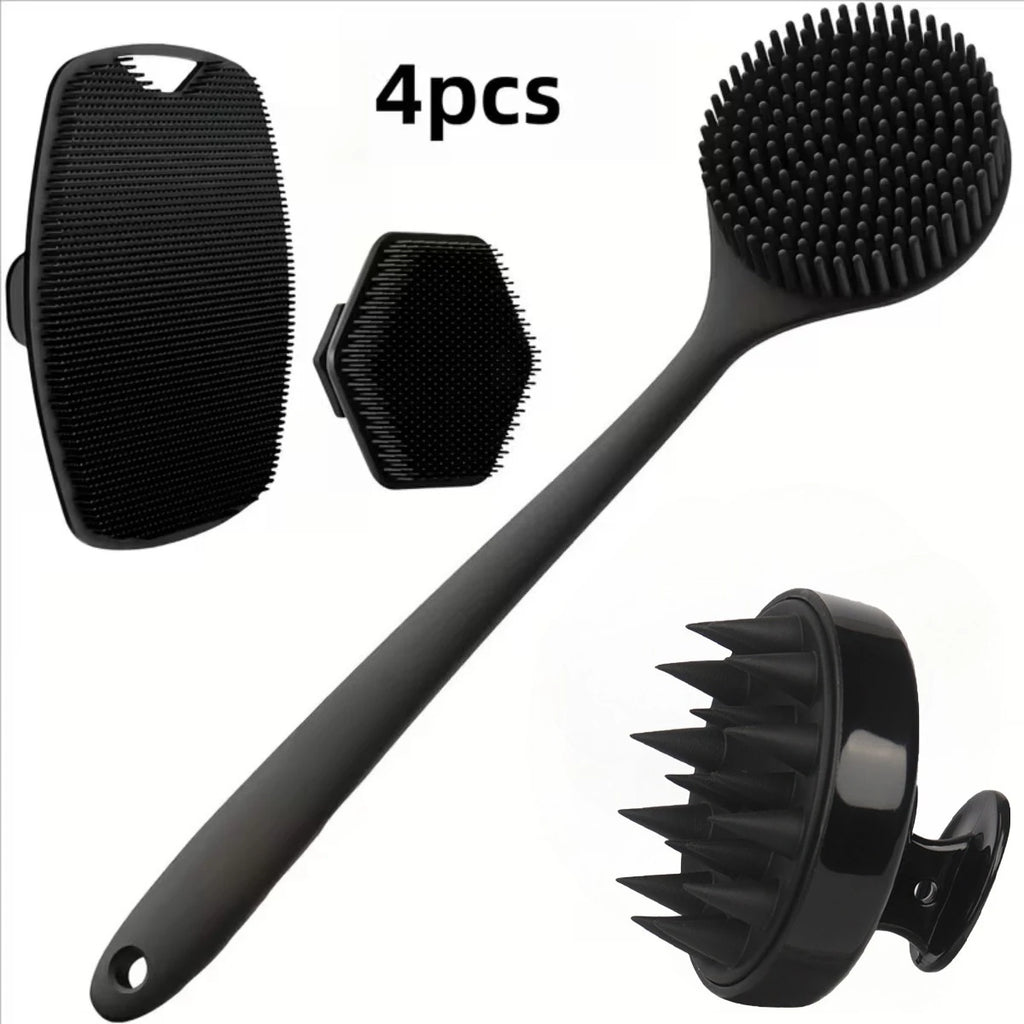 Juego de 4 Cepillos Exfoliantes de Silicona para el Cuerpo