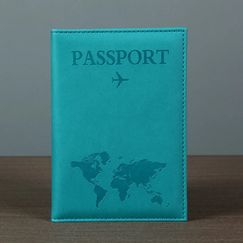 Funda de pasaporte de cuero PU para hombres y mujeres.
