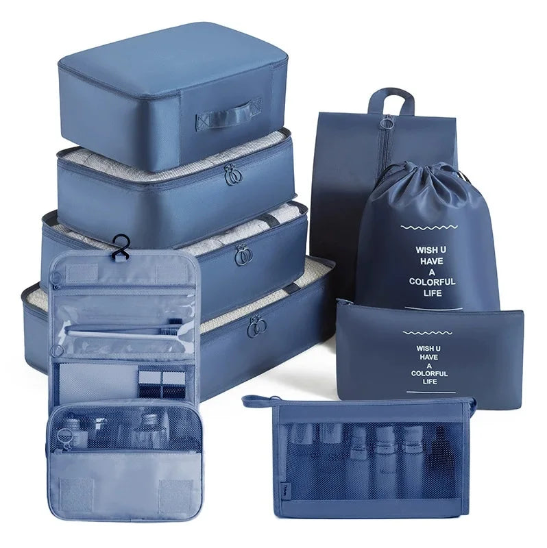 Conjunto de viaje, bolsas de almacenamiento, cubos de embalaje, dormitorios para estudiantes, bolsas de clasificación de ropa, artículos de tocador digitales, bolsa organizadora de zapatos