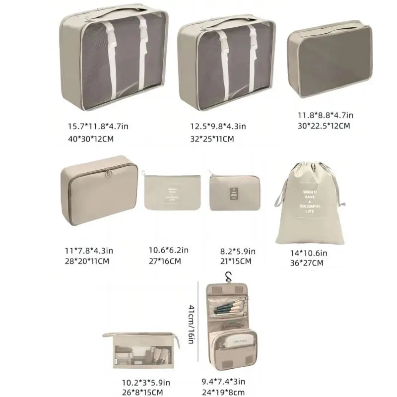 Conjunto de viaje, bolsas de almacenamiento, cubos de embalaje, dormitorios para estudiantes, bolsas de clasificación de ropa, artículos de tocador digitales, bolsa organizadora de zapatos