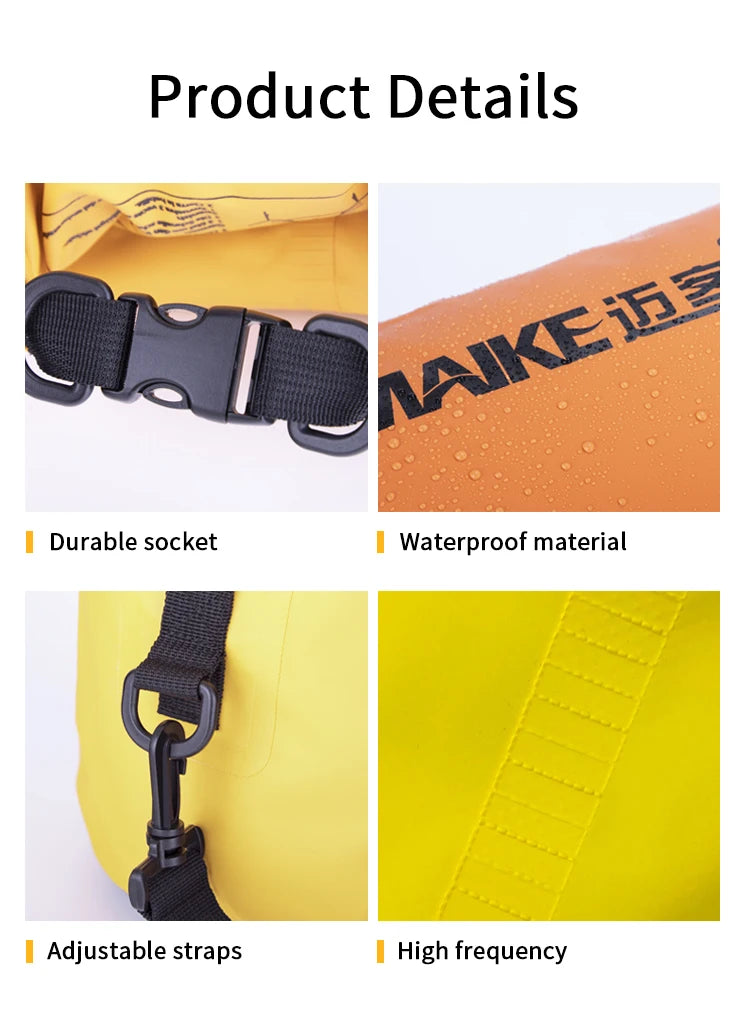 Mochila Seca Impermeable PVC | Kayak, Rafting y Natación | 5L, 10L y 15L