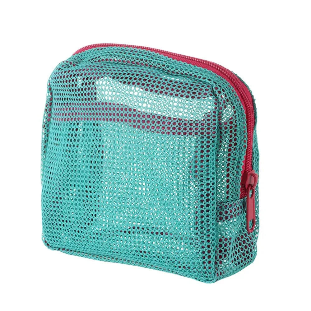 Bolsa de Maquillaje de Malla | Colores Vibrantes | Gran Capacidad | Estuche de Tocador