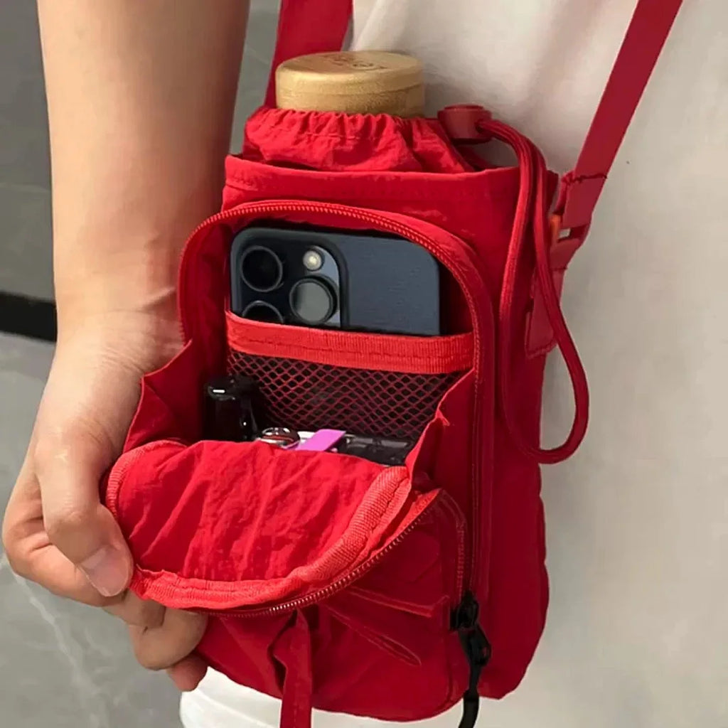 Nueva Bolsa Ligera para Teléfono Móvil, para Mujer, Deportiva, para Ciclismo, con Porta Botella de Agua, para Viajes, Diseño con Nudos