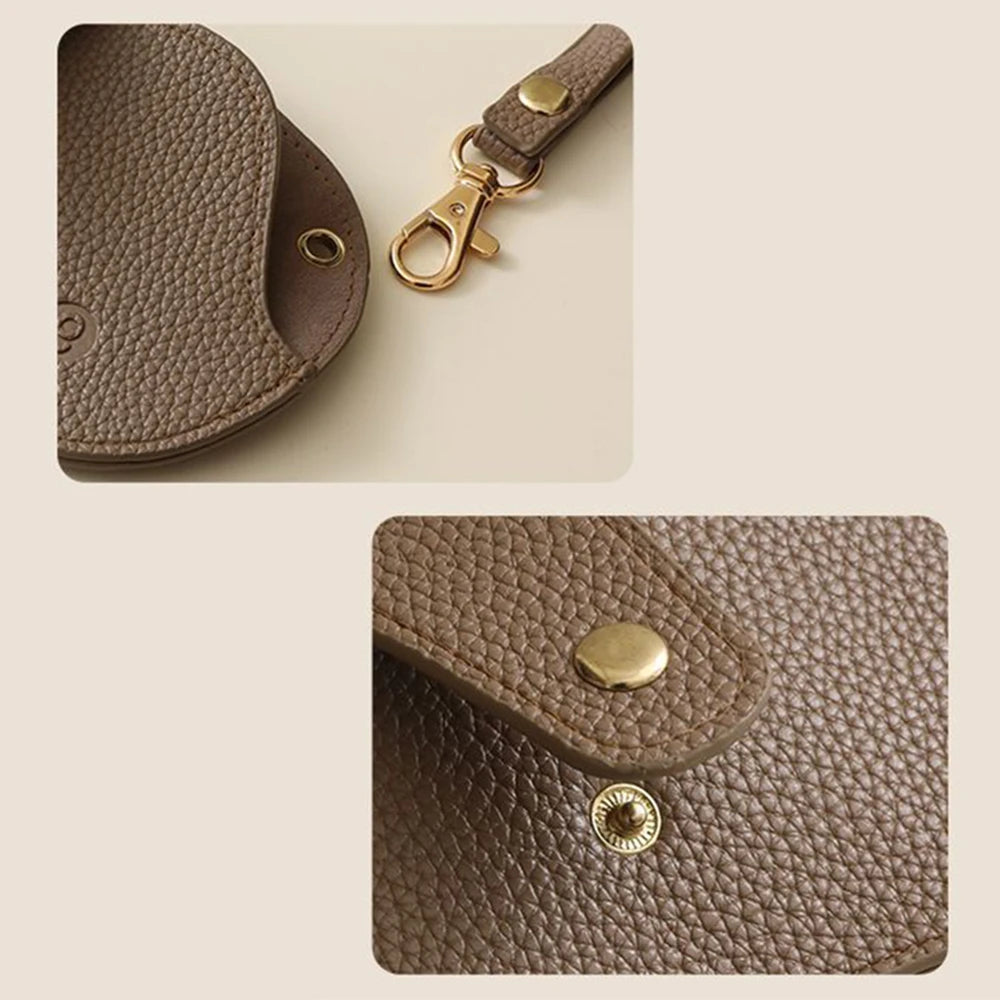 Bolsa de gafas de cuero PU con patrón de lichi suave, estuche Retro para gafas de sol, estuche portátil con marco para miopía, almacenamiento Simple para gafas