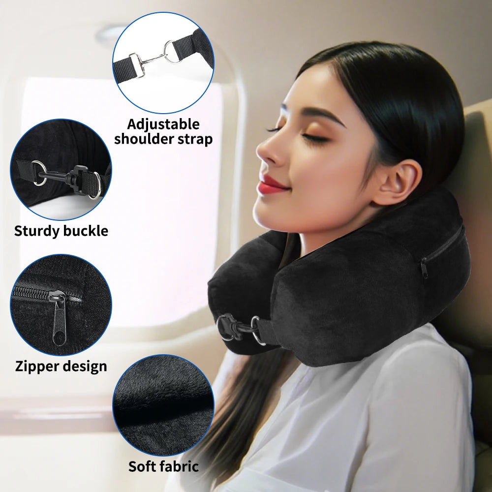 Almohada de Viaje para Cuello con Compartimento para Ropa