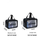 Bolsa de maquillaje de PU transparente doble con separación en seco y húmedo, bolsa de lavado portátil, bolsa de almacenamiento de cosméticos, artículos esenciales para viajes, fitness y natación