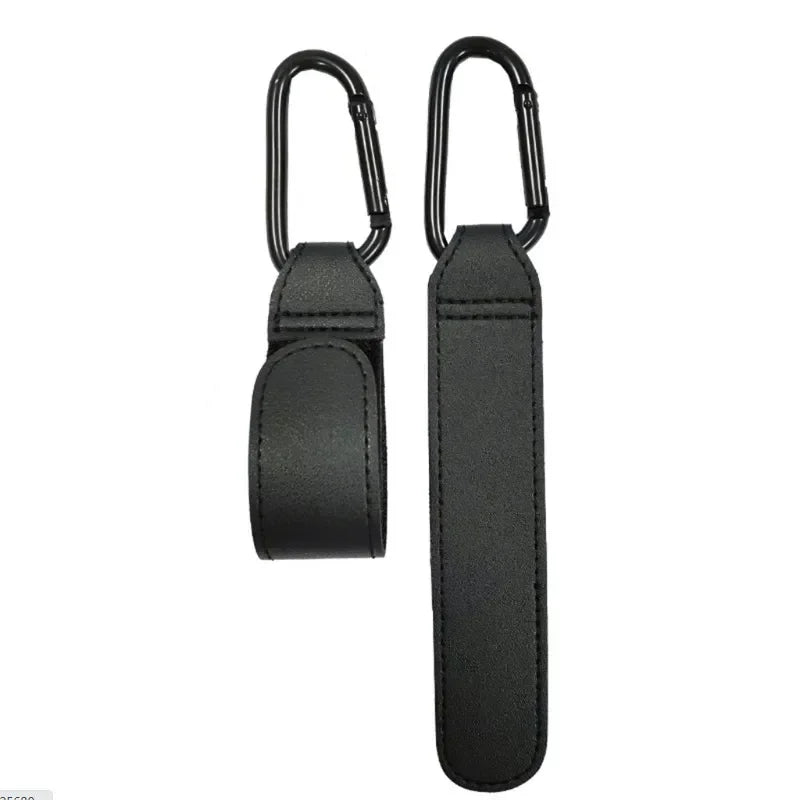 1/2 Uds. Bolsa de cuero PU para bebé, gancho para cochecito