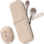 Soporte para brochas de maquillaje de viaje, bolsa para brochas cosméticas de silicona, estuche para esponja de maquillaje, herramientas de maquillaje portátiles impermeables para mujeres y niñas