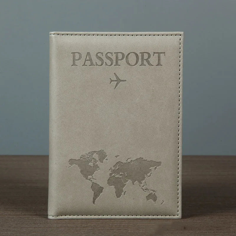 Funda de pasaporte de cuero PU para hombres y mujeres.