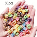 20/30/50 juegos de mini pinzas para el cabello, lindos accesorios para el cabello de plástico en forma de flor, trenzas de color puro, adecuados para adolescentes, lindos g