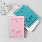 Funda de pasaporte de cuero PU para hombres y mujeres.