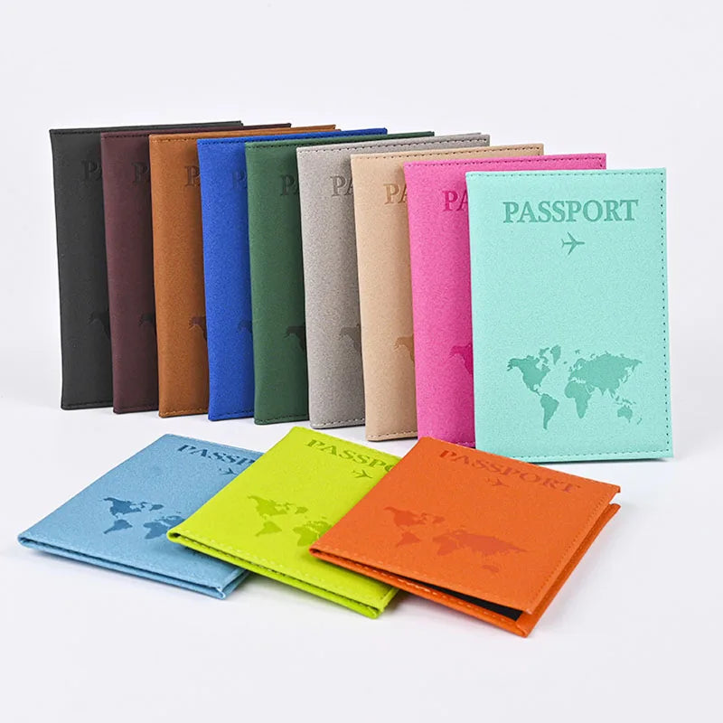 Funda de pasaporte de cuero PU para hombres y mujeres.