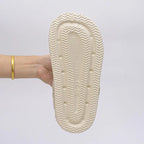 Zapatillas peludas de Eva impermeables para mujer, pantuflas cálidas de felpa.