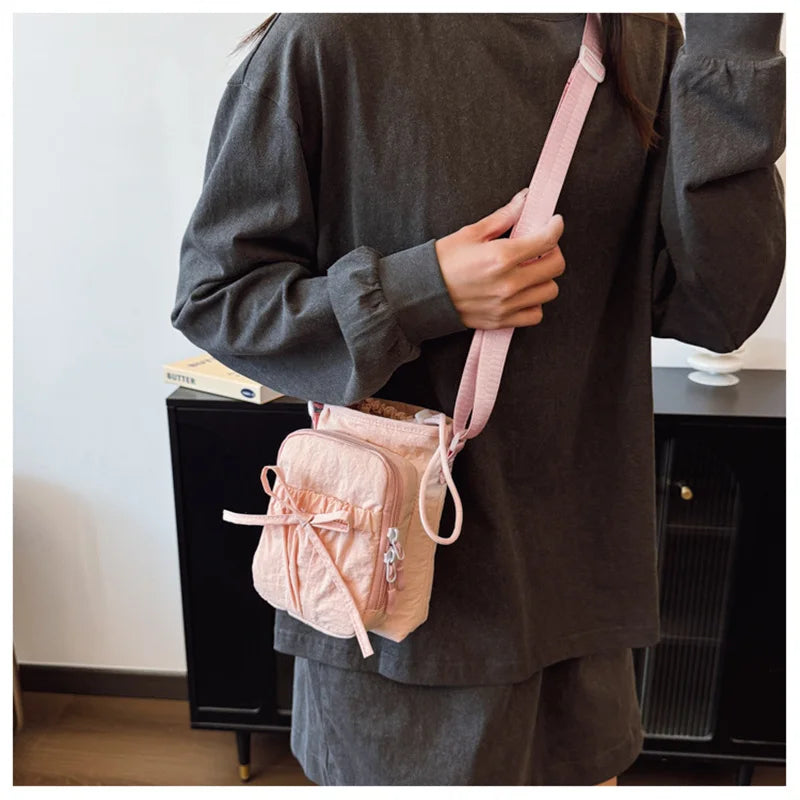 Nueva Bolsa Ligera para Teléfono Móvil, para Mujer, Deportiva, para Ciclismo, con Porta Botella de Agua, para Viajes, Diseño con Nudos