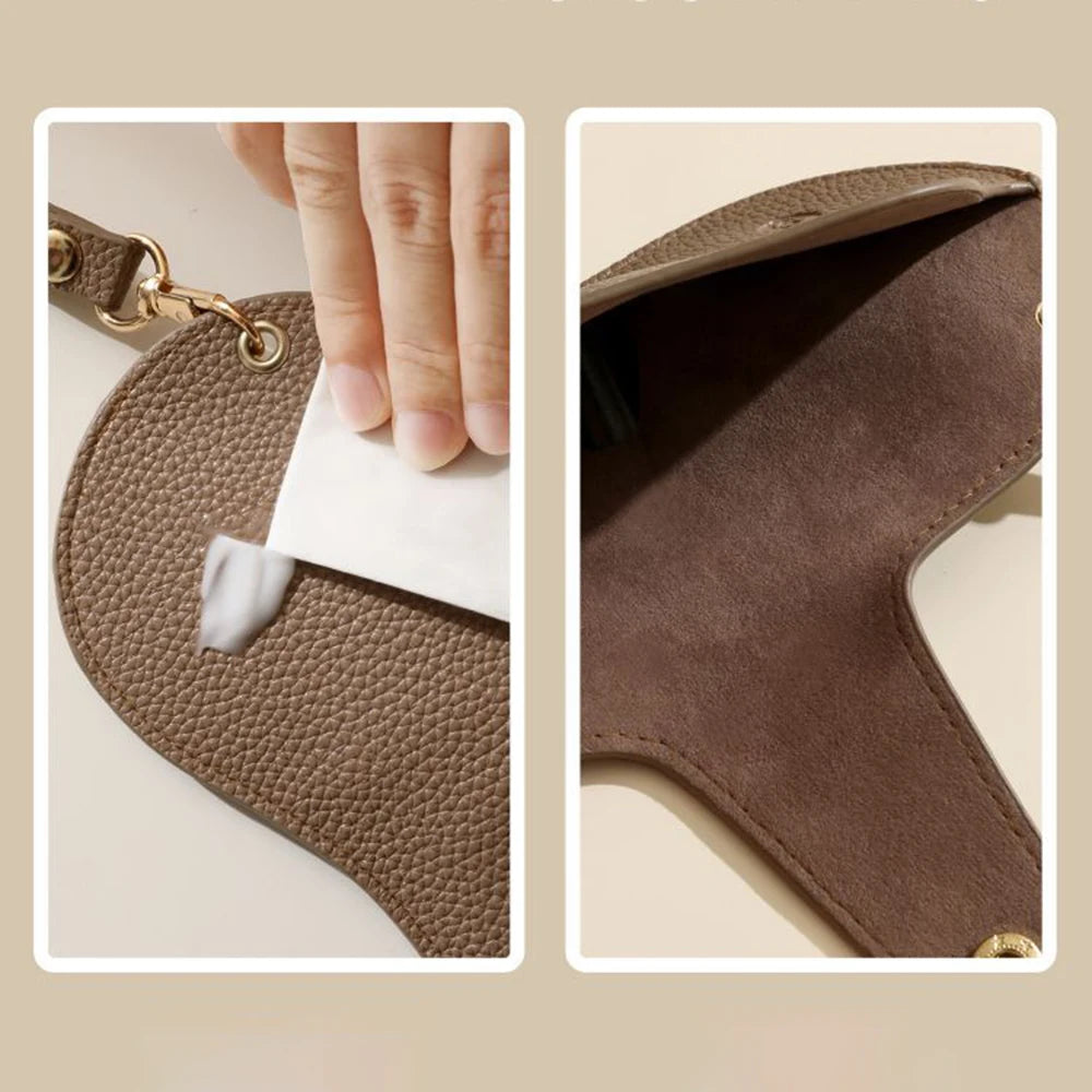 Bolsa de gafas de cuero PU con patrón de lichi suave, estuche Retro para gafas de sol, estuche portátil con marco para miopía, almacenamiento Simple para gafas