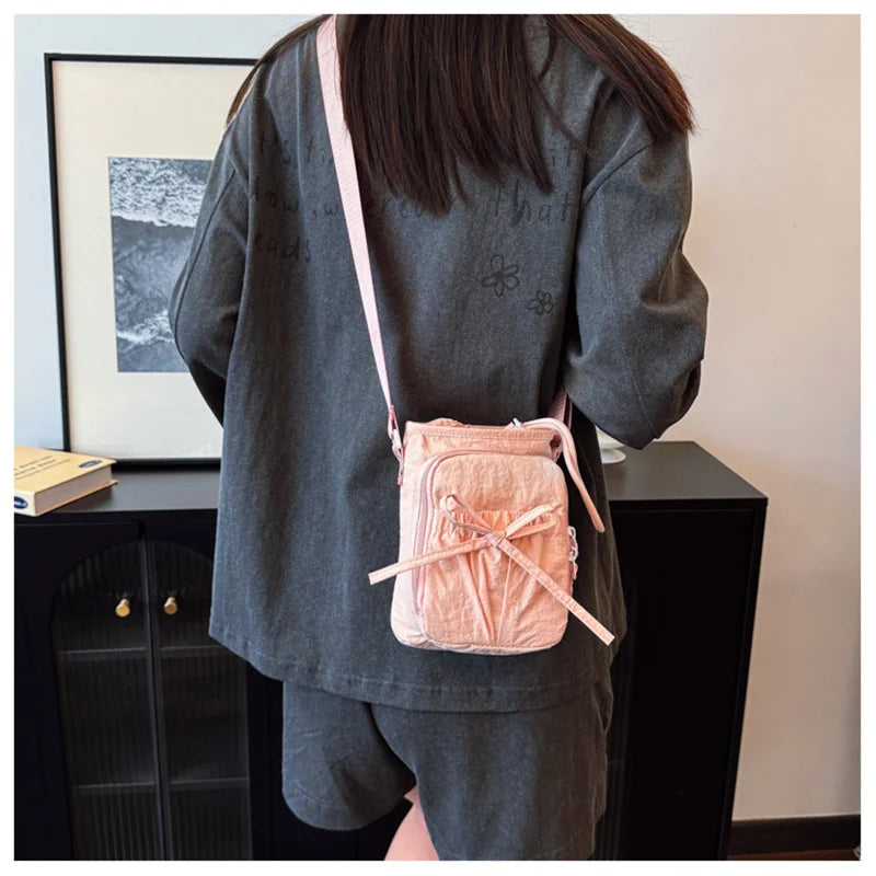 Nueva Bolsa Ligera para Teléfono Móvil, para Mujer, Deportiva, para Ciclismo, con Porta Botella de Agua, para Viajes, Diseño con Nudos