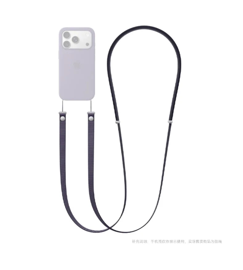 Correa Magnética Tejida Oficial de Alta Gama para iPhone 17 16 15 Pro Max 17 Air, Correa Cruzada Antipérdida para Teléfono Apple
